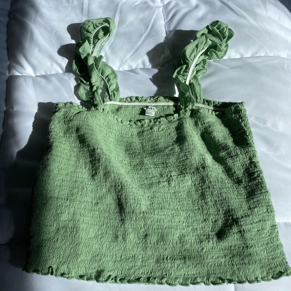 aerie green ribbed tank top